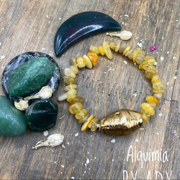 Citrine gold chunky bracelet - Picture 1 of 1